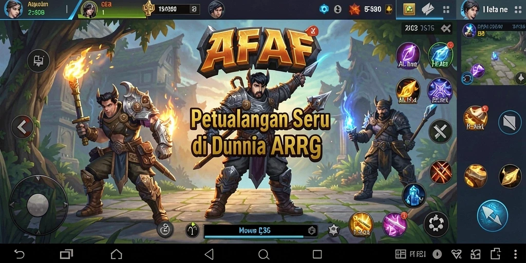 Screenshot gameplay AFAF menampilkan aksi pertarungan ARPG yang seru.