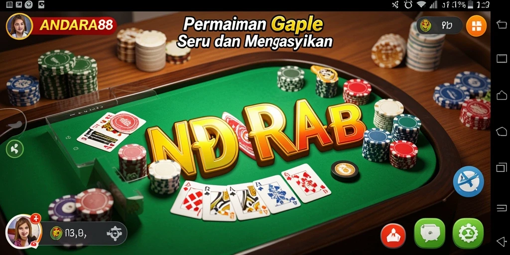 Tampilan gameplay seru dalam permainan Gaple ANDARA88.