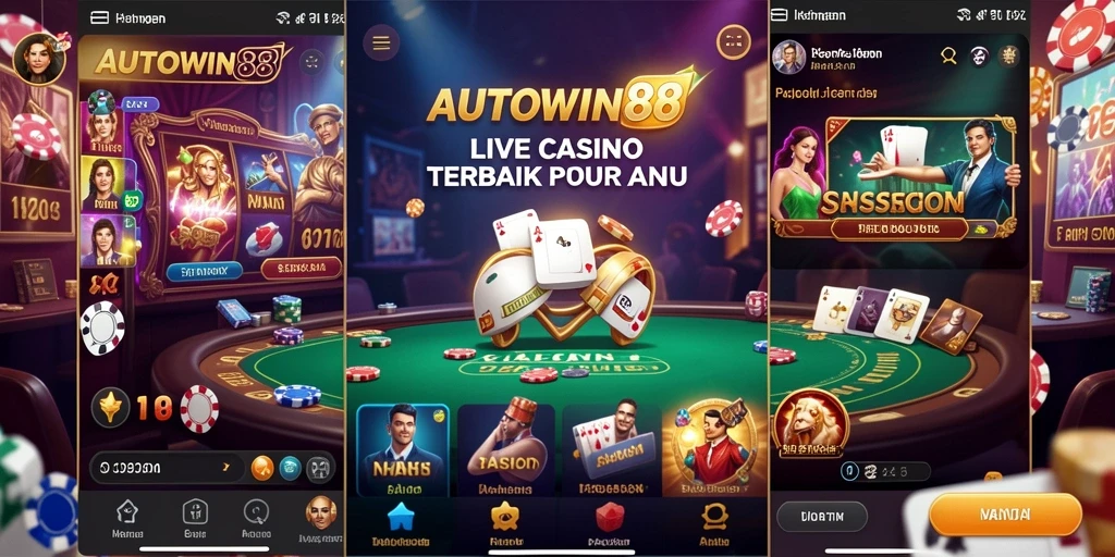Screenshot gameplay Live Casino AUTOWIN88 dengan dealer langsung.