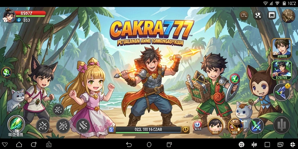 Tampilan gameplay yang menarik dengan karakter anime ikonik.