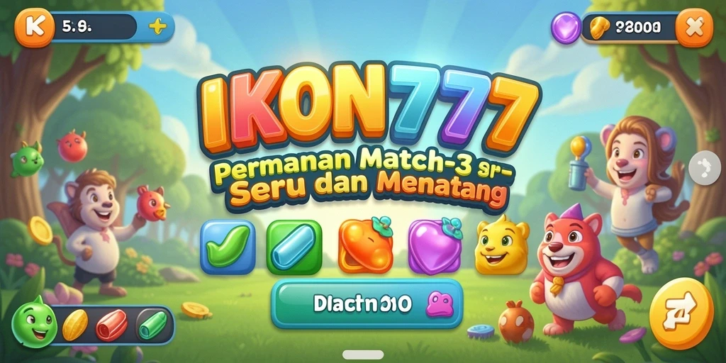 Tangkapan layar menampilkan gameplay Match-3 yang menarik.
