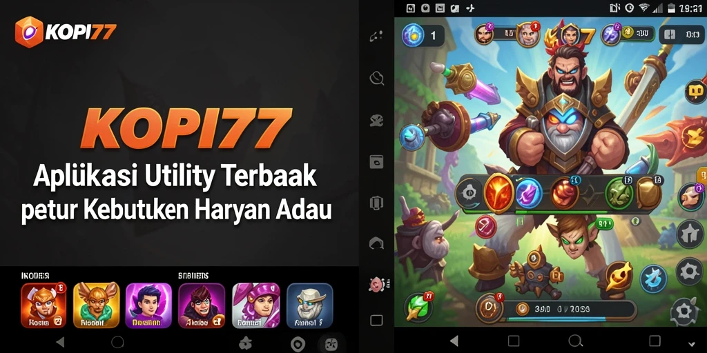 Tampilan antarmuka aplikasi KOPI77 yang user-friendly dan menarik.