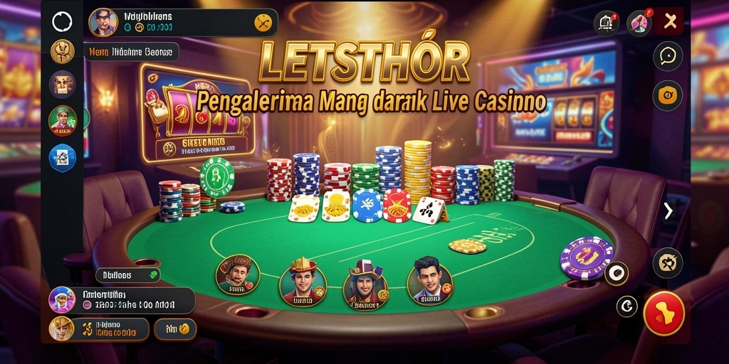 Tampilan gameplay Live Casino LETSTHOR yang menarik dan interaktif.