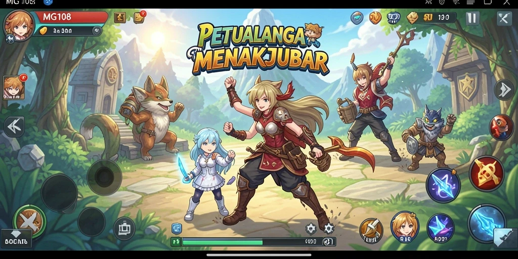 Tampilan gameplay anime yang memukau dan penuh aksi.