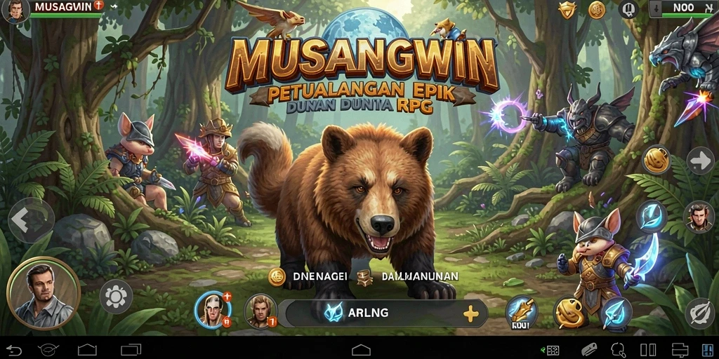 Tampilan gameplay menakjubkan di dunia RPG MUSANGWIN.
