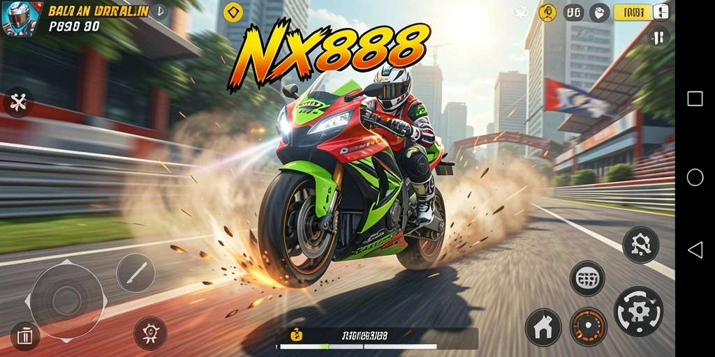 Tampilan gameplay seru dari game Motor Racing NX888.