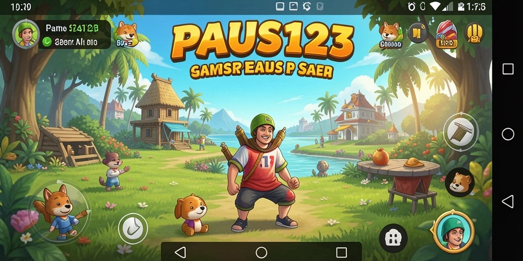 Tampilan gameplay PAUS123 yang ceria dan mengasyikkan.