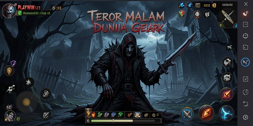 Tangkapan layar gameplay <strong>PLAYWIN123</strong> yang menyeramkan dengan efek visual yang mendebarkan.
