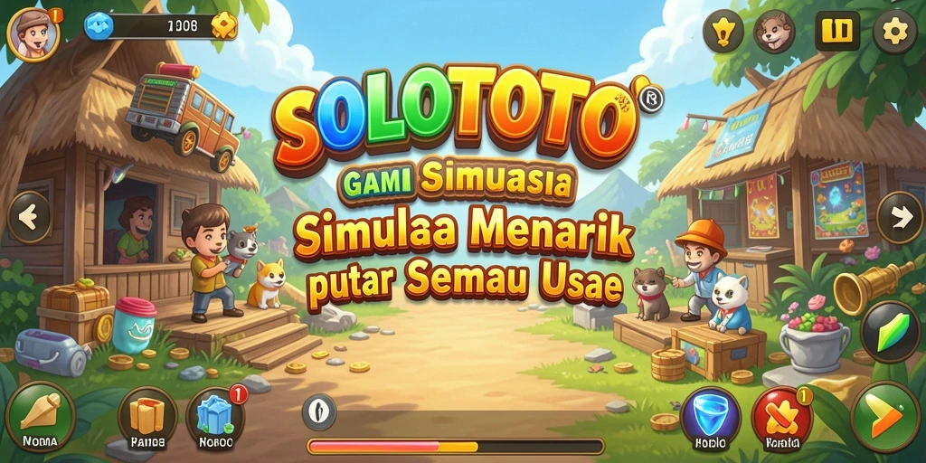 Screenshot utama SOLOTOTO menampilkan gameplay simulasi yang menarik.