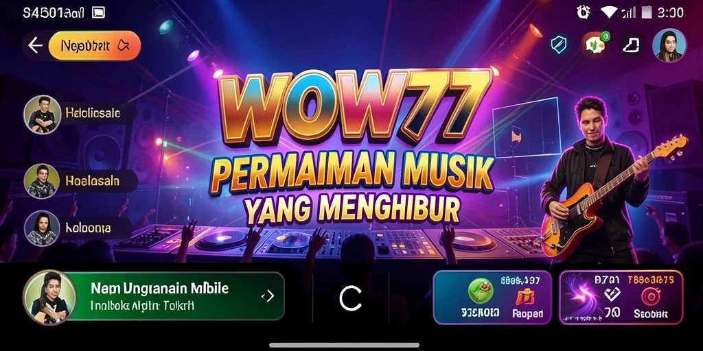 Tampilan gameplay WOW77 yang memanjakan mata dan penuh musik.